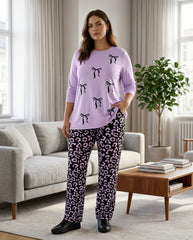 Women's "Coquette Kitty" Leopard Lounge Set ππ | Navy Bow Aesthetic