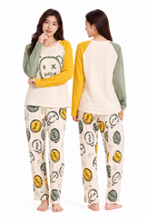 Women's Smile Chat Bubble Colorblock Pajama Set 💬✨ (CNS-010)