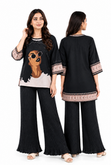 Women's Elegant Icon Pajama Set Sophisticated & Luxe ✨⚫ (CNS-078)