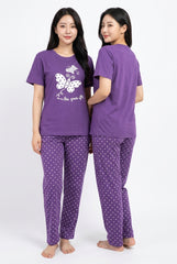 Women's Butterfly Polka Dot PJs Set 🦋💜