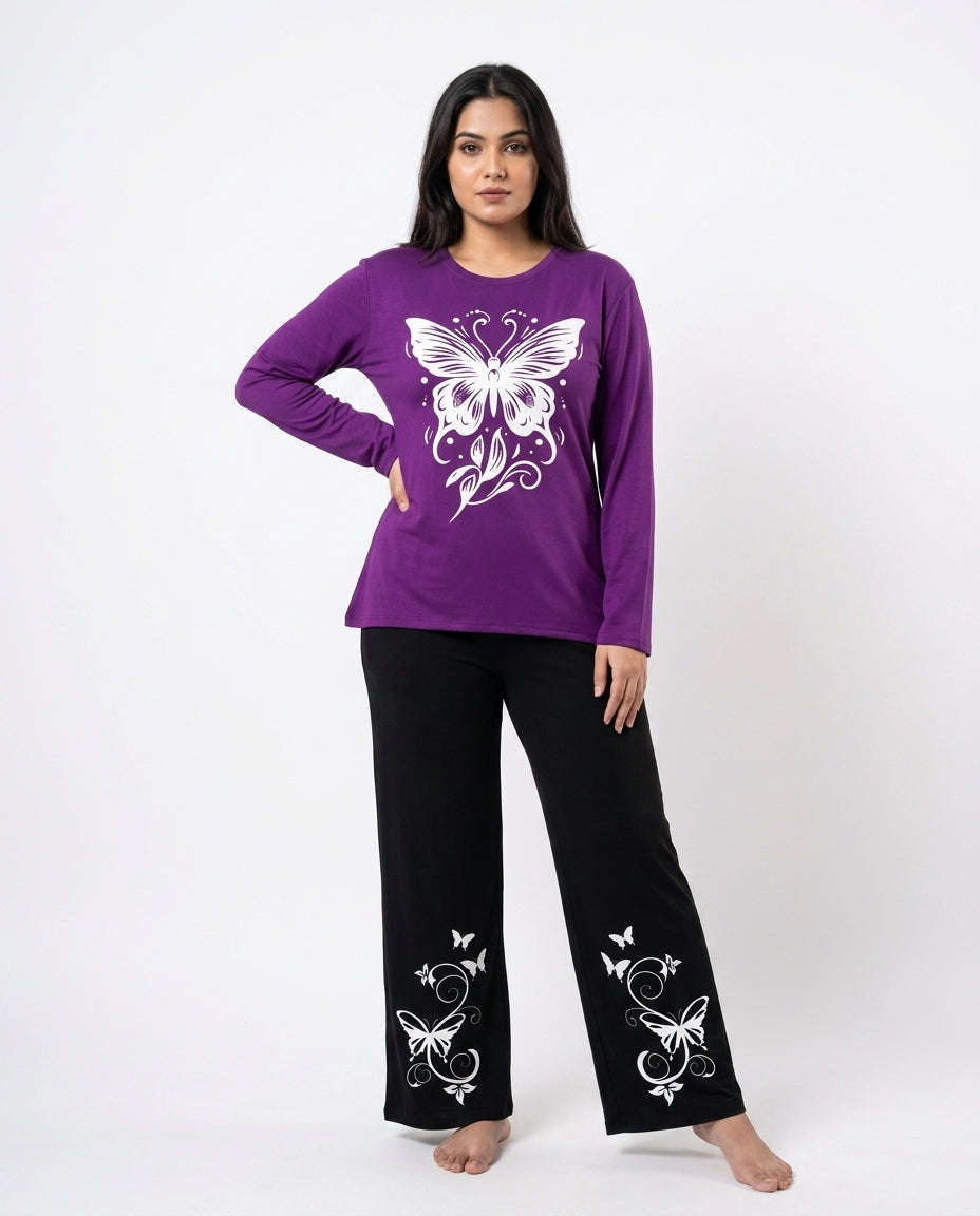 Women's "Fairycore Dream" Lounge Set π¦β¨ | Whimsical Graphic Co-ord Chikoo