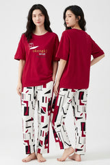 Women's Graphic Geo Abstract PJs Set 🖤❤️