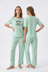 Women's Smiley Face Smile PJs Set πβ¨