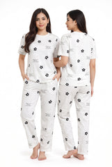 Women's Affirmation Bloom Pajama Set Mindful & Serene ⚫⚪✨ (CNS-054)