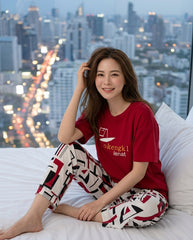 Women's Graphic Geo Abstract PJs Set 🖤❤️