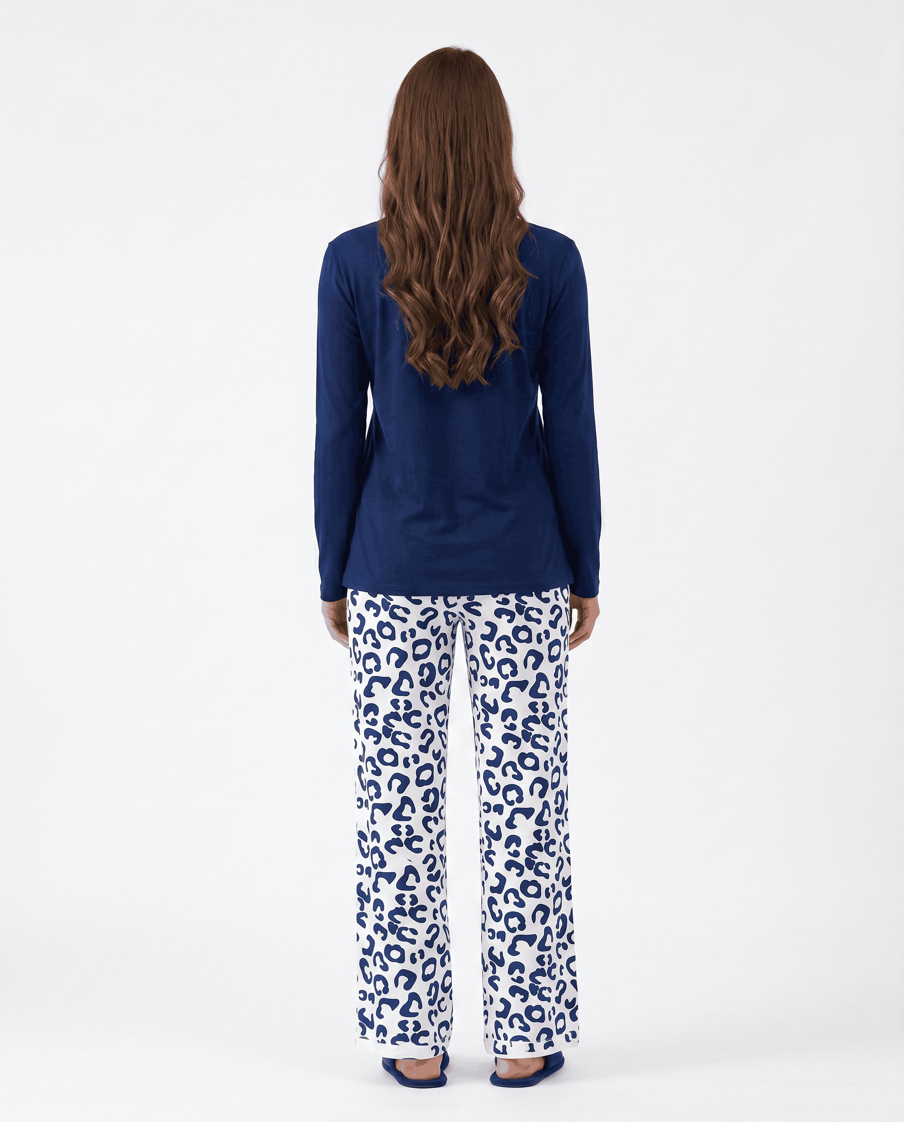 Women's "Coquette Kitty" Leopard Lounge Set ππ | Navy Bow Aesthetic Chikoo