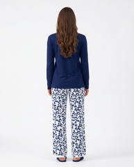 Women's "Coquette Kitty" Leopard Lounge Set ππ | Navy Bow Aesthetic