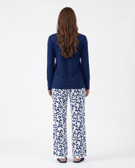 Women's "Coquette Kitty" Leopard Lounge Set ππ | Navy Bow Aesthetic Chikoo
