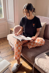 Women's Cute Bear Pajama Set Cozy & Playful 🧡⚫✨ (CNS-057)