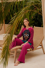 Women's Leopard Spirit Pajama Set Vibrant & Fearless π₯π (CNS-075)