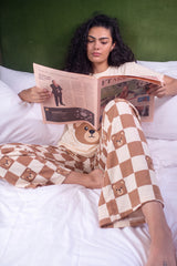Women's Handsome Bear Checkered Cozy Pajama Set π§Έβ¨ (CNS-006)