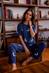 Women's Moonlit Dreams Pajama Set Restful & Serene πβοΈ (CNS-073)