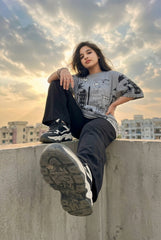Women Doodle Art Oversized PJs Set 🎨✨ (CNS-038)