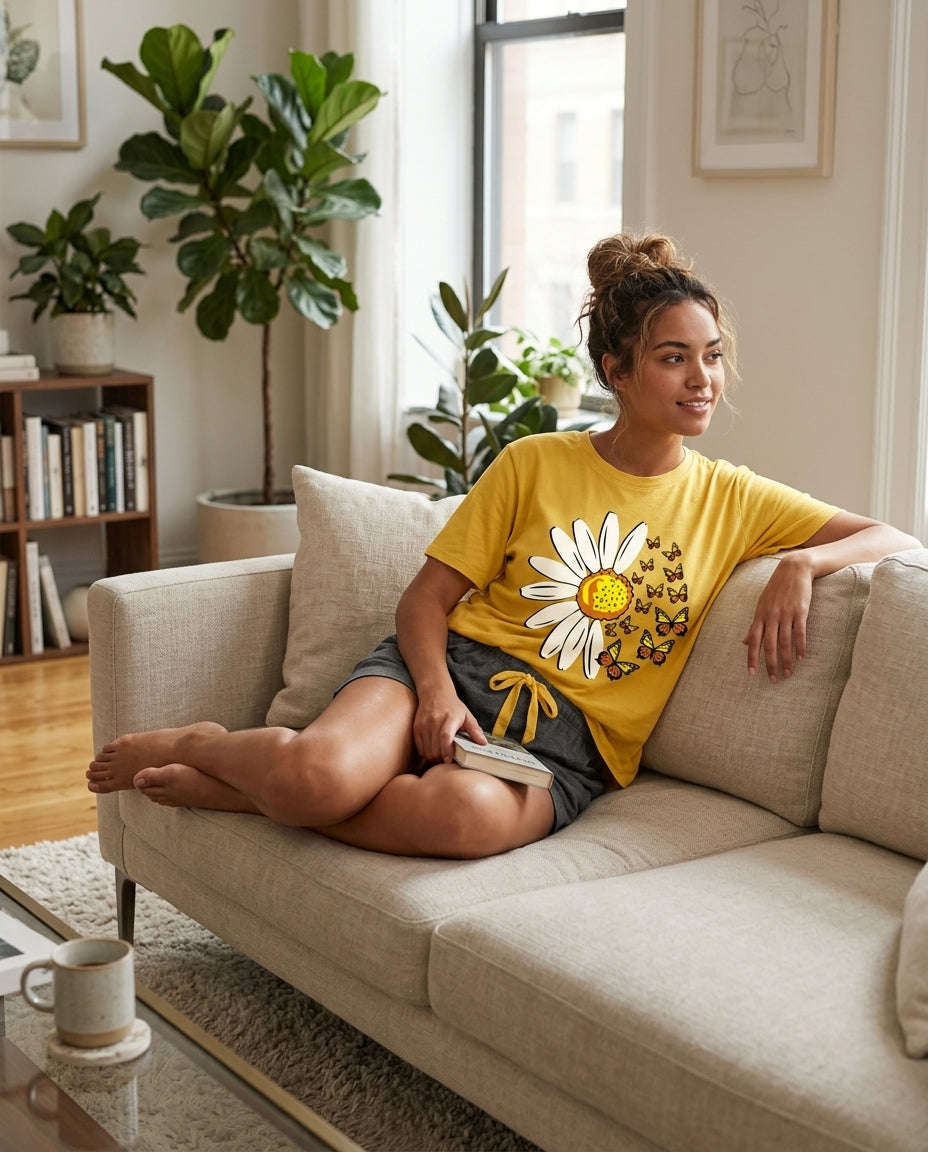 Women's "Butterfly Effect" Graphic Sleep Set 🦋✨ | Sunday Morning Aesthetic Chikoo
