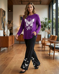 Women's "Fairycore Dream" Lounge Set π¦β¨ | Whimsical Graphic Co-ord Chikoo