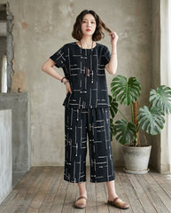 Women's "Out of Office" Abstract Lounge Set 🌴🥥 | Effortless Resort Aesthetic