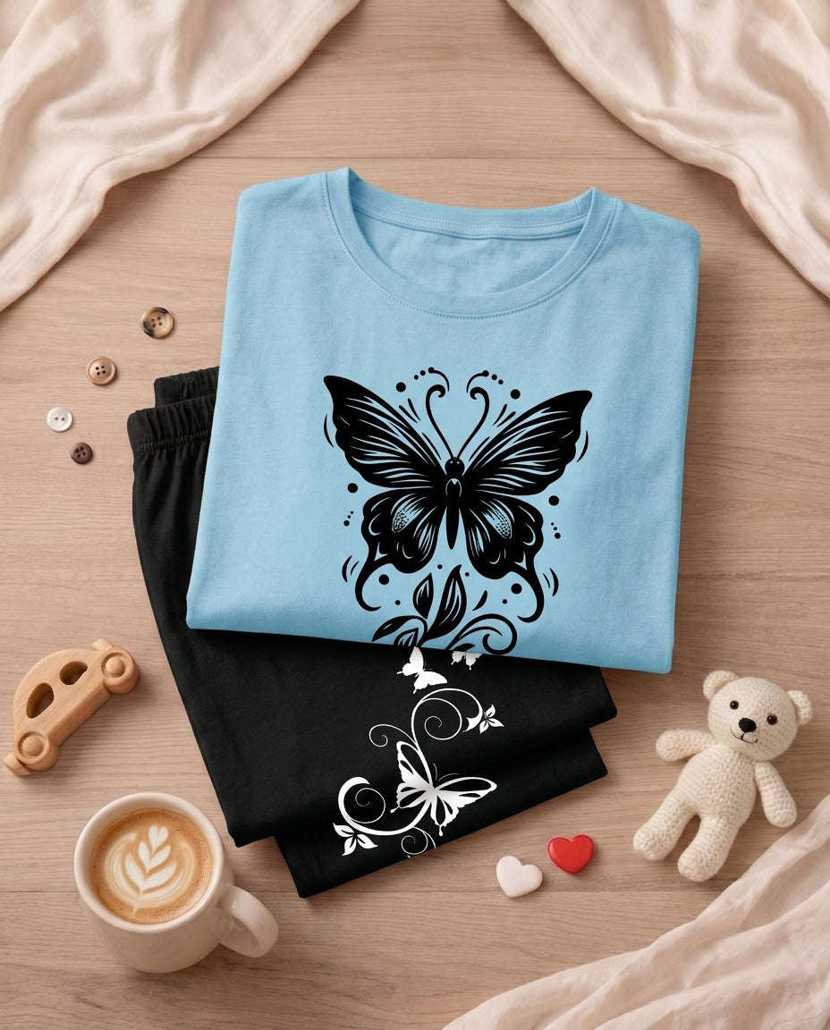 Women's "Fairycore Dream" Lounge Set π¦β¨ | Whimsical Graphic Co-ord Chikoo