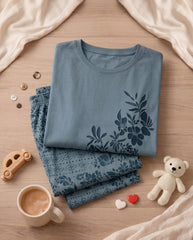 Women's "Matcha Morning" Floral Lounge Set 🤎🌿 | Neutral Boho Aesthetic