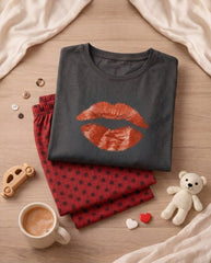 Women's "Kiss & Tell" Graphic Lounge Set 💋✨ | Baddie Off-Duty Aesthetic