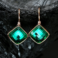 Crystal Square Drop Earrings (CR-18) 7