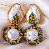 Zaynur Royale Emerald Pearl Earrings - ER-98