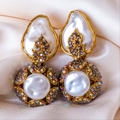Zaynur Royale Emerald Pearl Earrings - ER-98