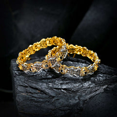 Enchanting Quartz (Gold Plated) Bangles - (BN-11) Chikoo