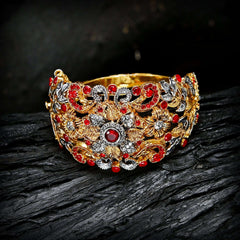 Openable Flower Bangles - (BN-13) Chikoo