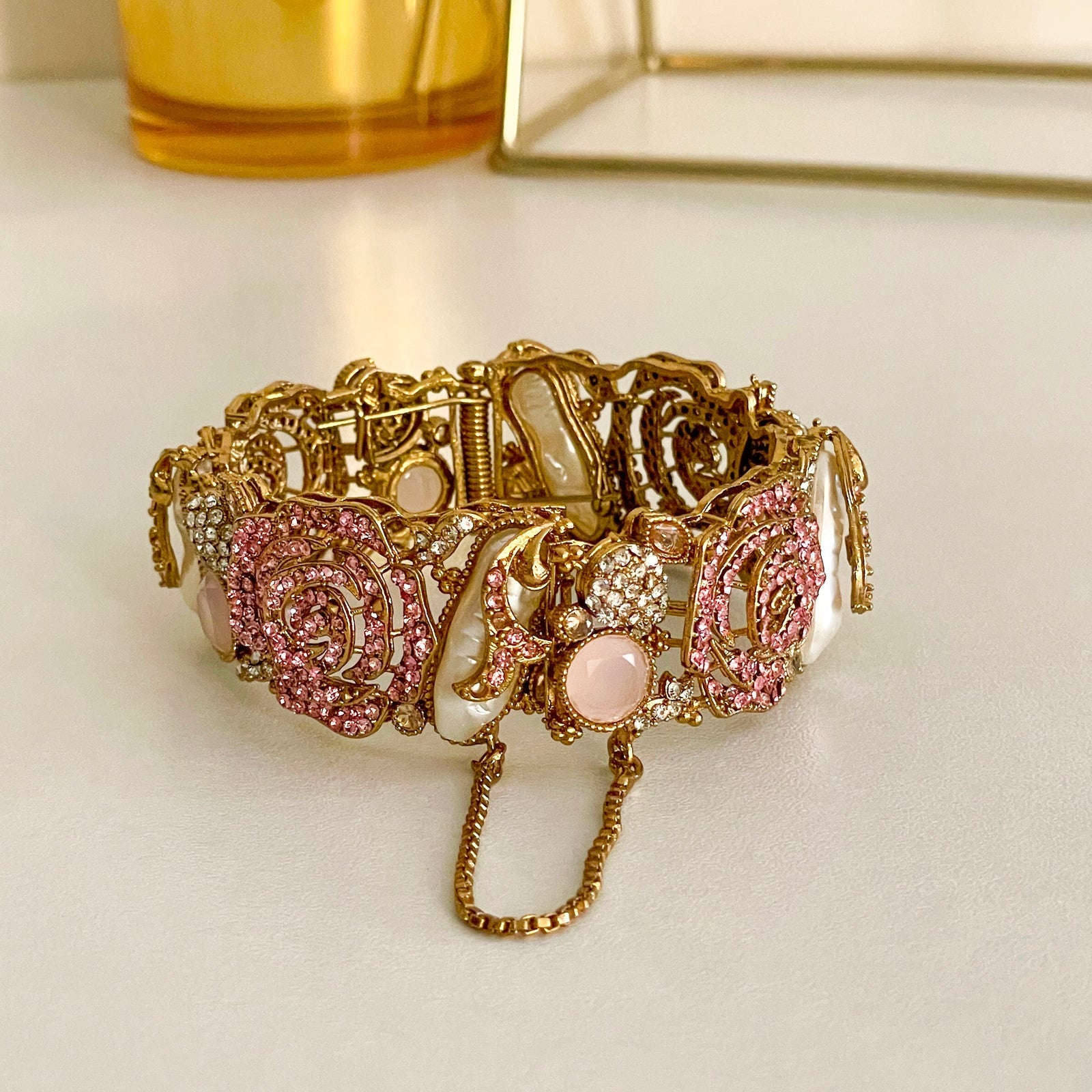 Kangan e Sitare Rose Quartz Radiance Bangles BN-46 Chikoo