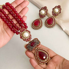 Alara Pearls and Gemstone Turkish Mala - S-56 Chikoo