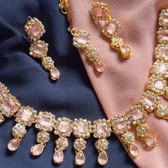 Sheesh Husn Choker Set (Diamond Drop Necklace Set S-43)