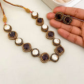 Nur-e-Heer Noir Charm Necklace Set - S-59 Chikoo
