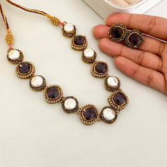 Nur-e-Heer Noir Charm Necklace Set - S-59