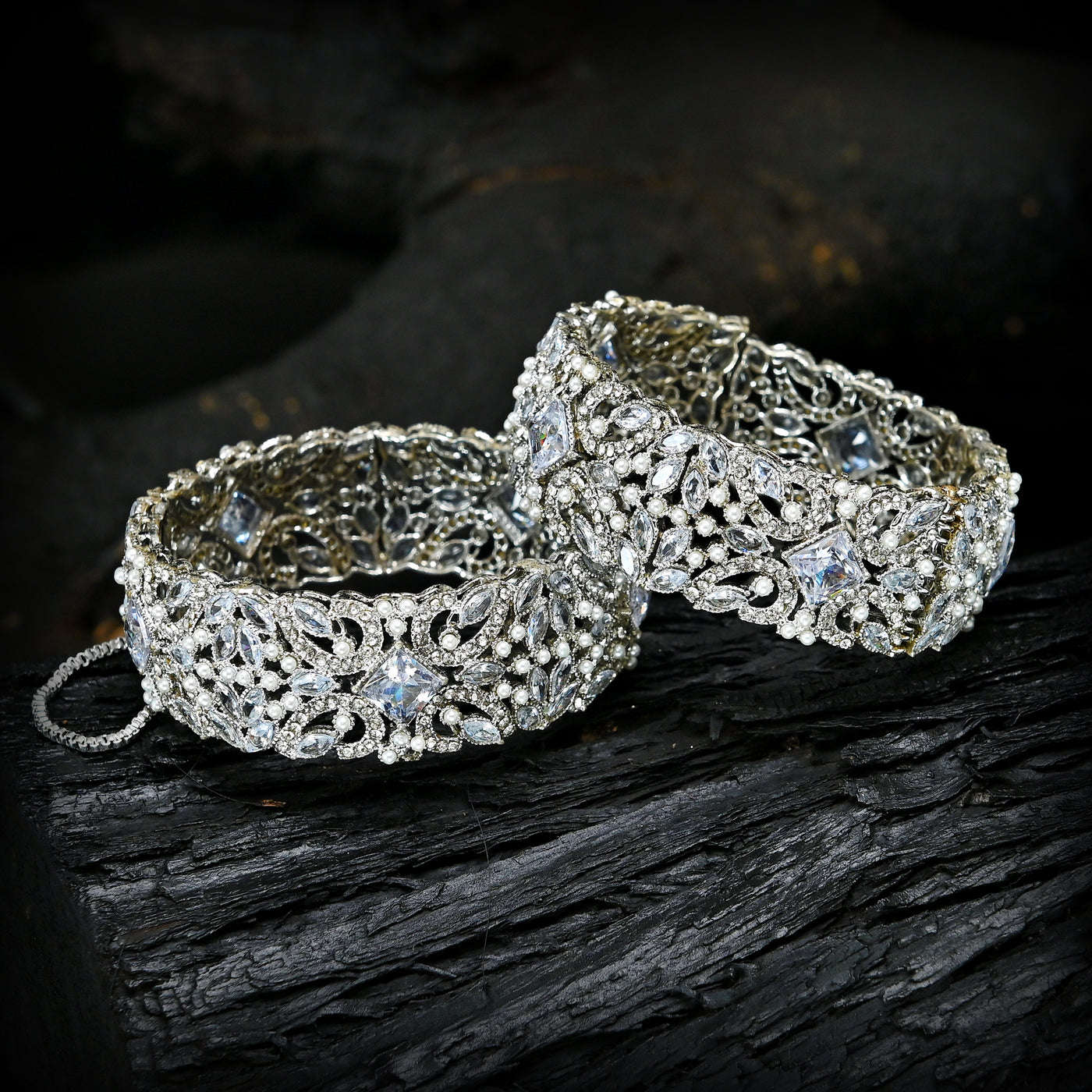 Textured Cuff Bangles (BN-22) Chikoo
