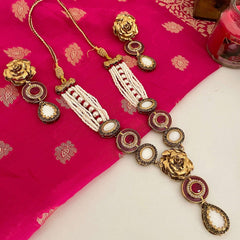 Noor-e-Jahan Half Meena Set - S-46 Chikoo