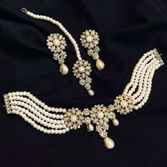 Pearl Charm Fantasy Choker Set CS-43 Chikoo