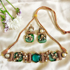 CShan e Heera Emerald Radiance Choker Set CS-48