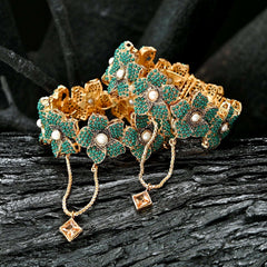Pearl Blossom Bangles - BN-27 Chikoo