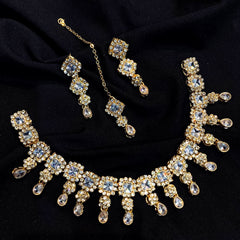Sheesh Husn Choker Set (Diamond Drop Necklace Set S-43)