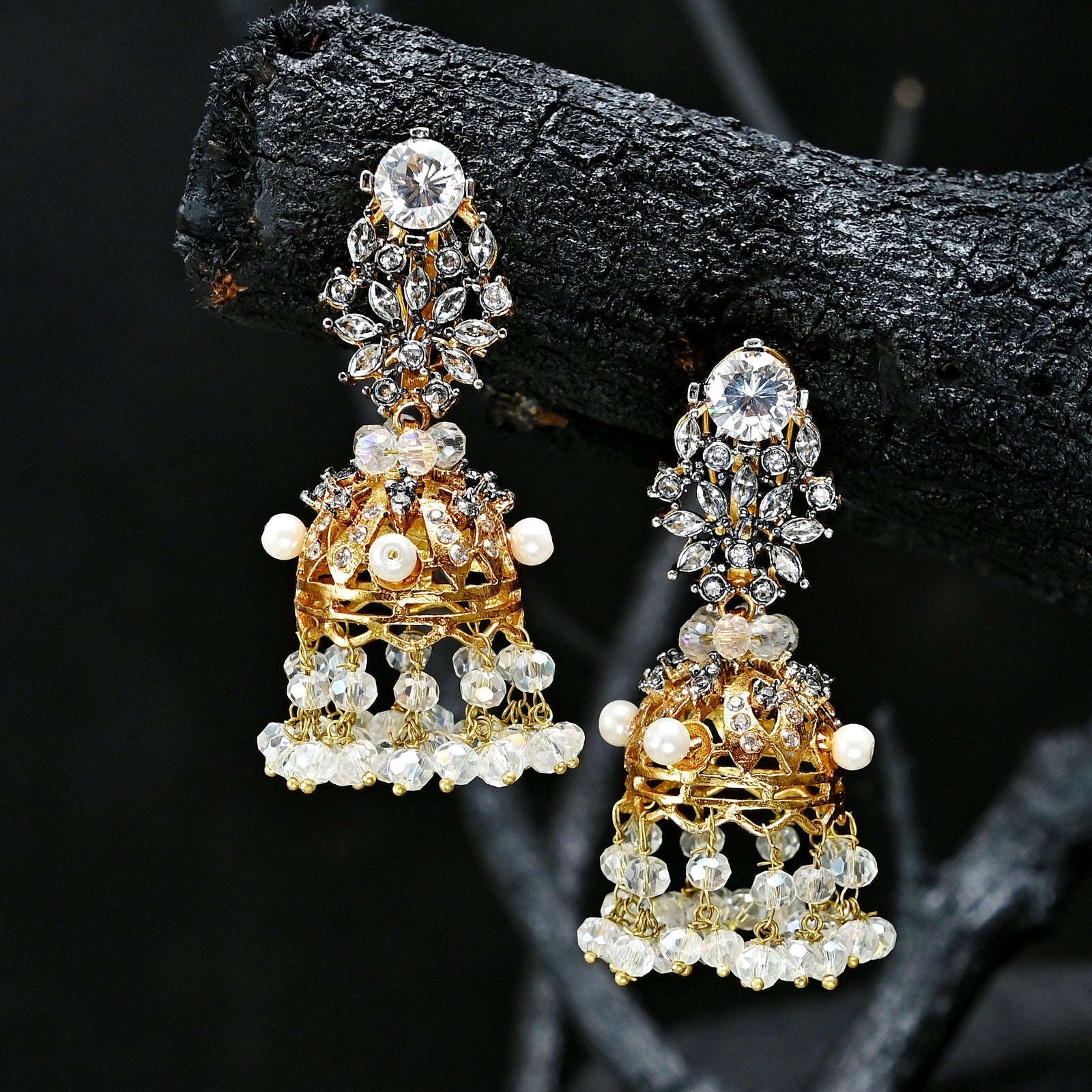 Round Radiance Jhumki - (JK-20) Chikoo