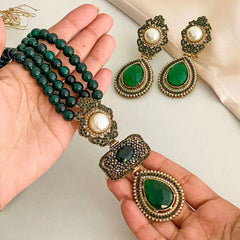 Alara Pearls and Gemstone Turkish Mala - S-56 Chikoo