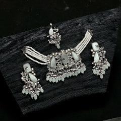 Emerald Pearl Enchantment Choker Set - (CS-08) Chikoo
