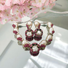 Moti e Phool Shine Pearl Necklace Set - S-50