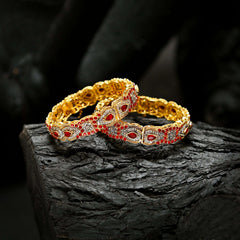 Crystal Craze Bangles - (BN-10) Chikoo