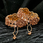 Floral Fusion Zircon Bangles - BN-33 Chikoo