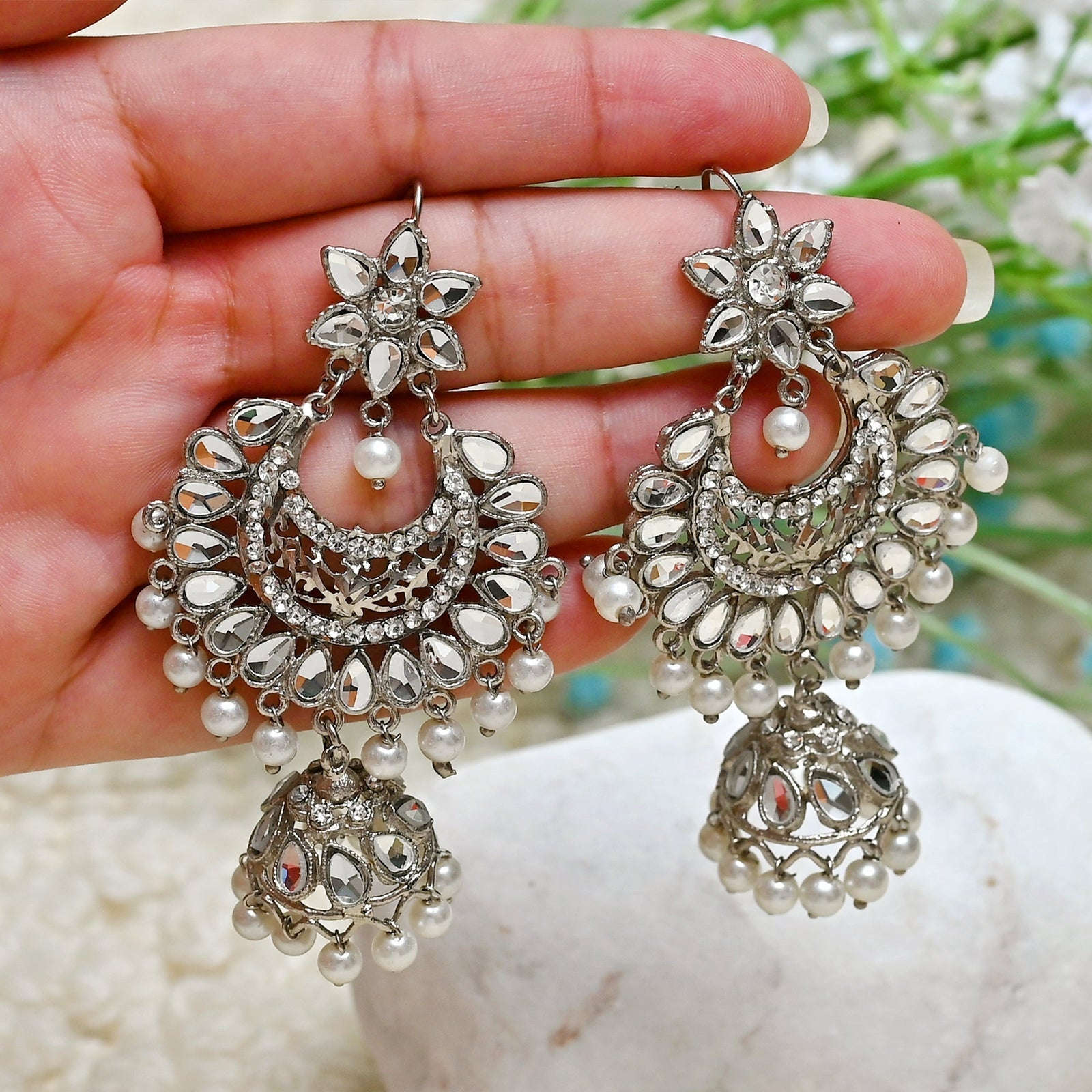 Beaded Jhumka Bali - JK-25 Chikoo
