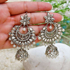 Beaded Jhumka Bali - JK-25 Chikoo