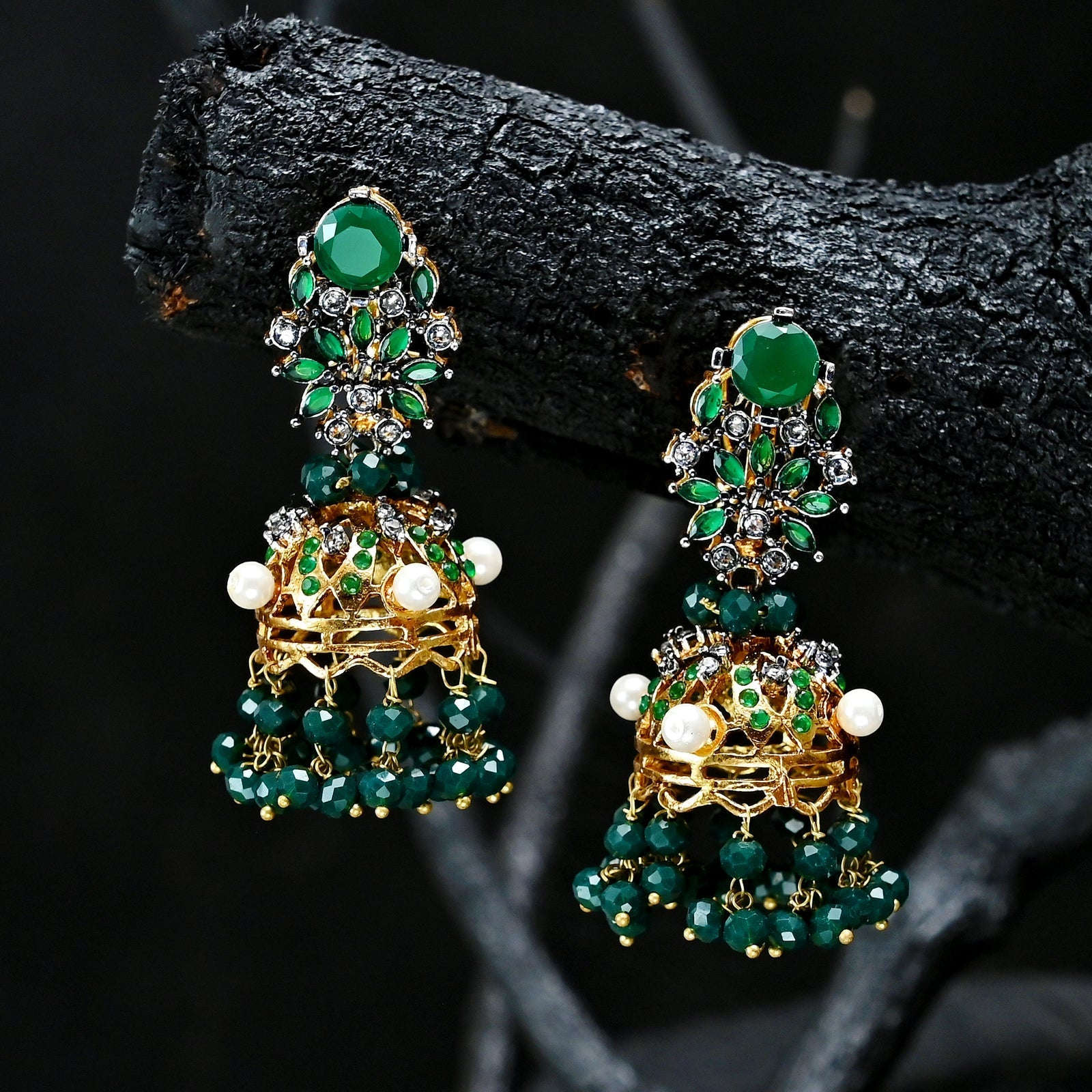 Round Radiance Jhumki - (JK-20) Chikoo