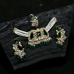Emerald Pearl Enchantment Choker Set - (CS-08) Chikoo