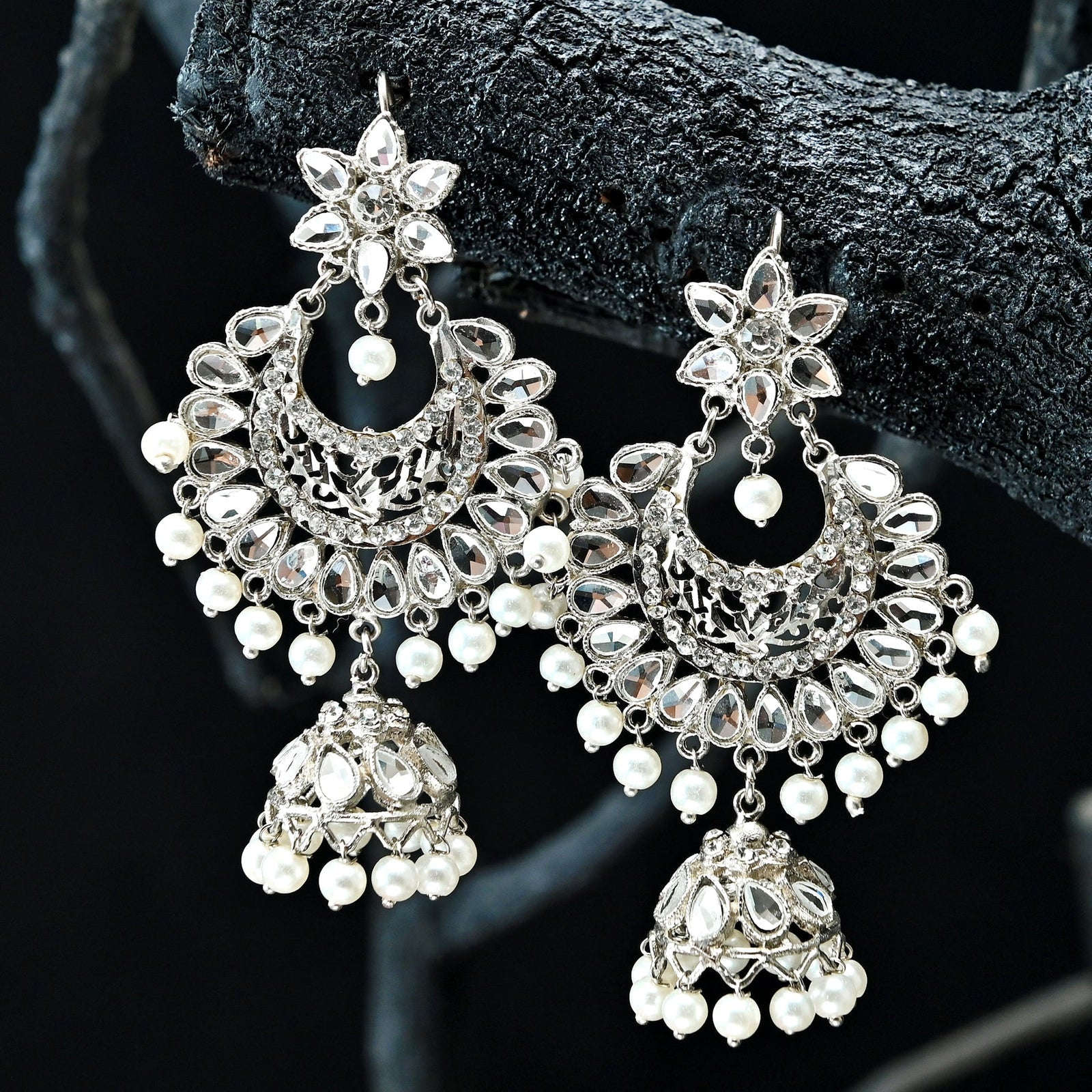 Beaded Jhumka Bali - JK-25 Chikoo